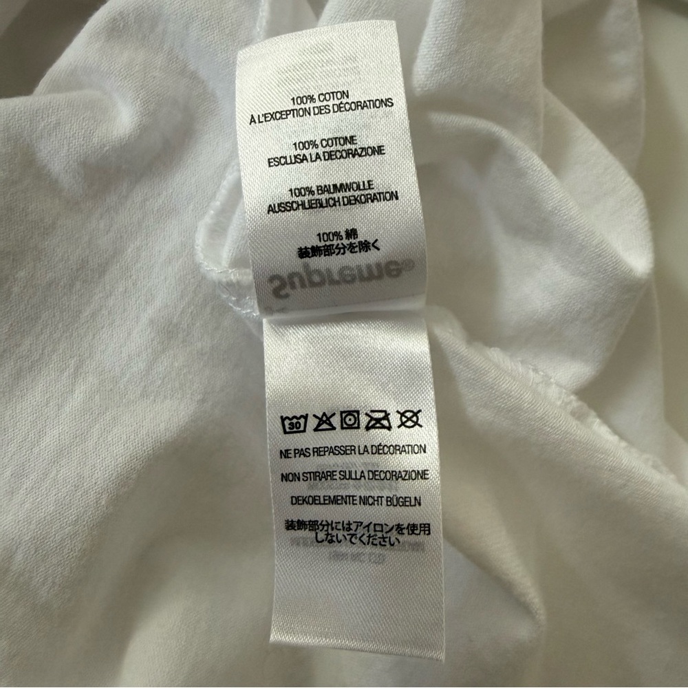 Supreme White Long Sleeve with Small Red Box Logo Patch XL Authentic - Picture 8 of 11